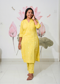 SC501 – Lemon Yellow Linen Casual Kurti Set