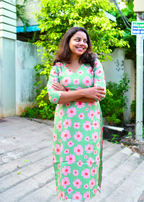 SC210 – Green Floral Printed Casual Kurti