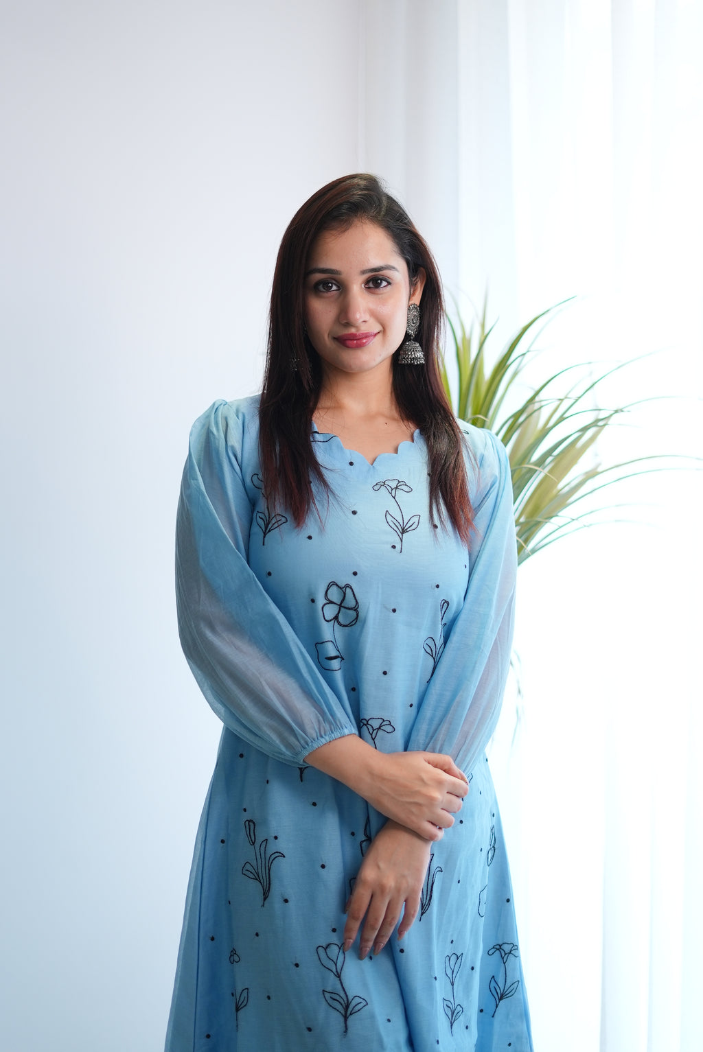 SC317- Sky Blue Charm Frock