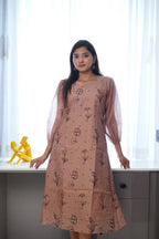 SC318- Mocha Floral Frock