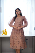 SC318- Mocha Floral Frock