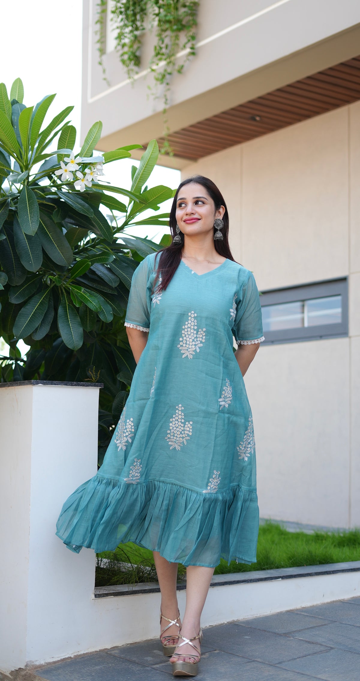 SC317- Sky Blue Charm Frock