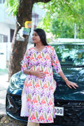 SC118 – Multicolor Floral Printed Linen Dress
