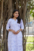 SC115 – Lavender Printed Linen Dress