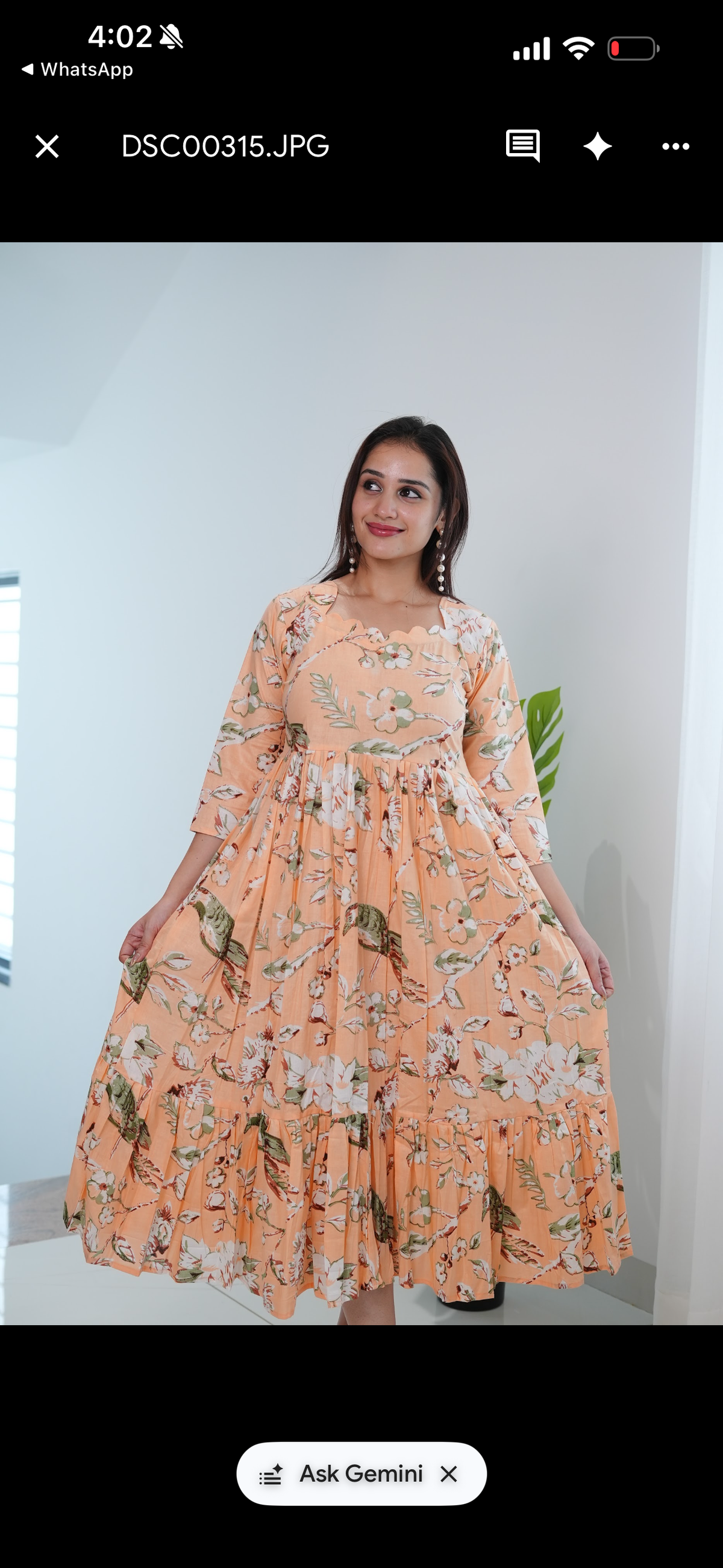 SC108 –Peach forest Printed Cotton Frock