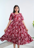 SC107 – Maroon Printed Cotton Frock