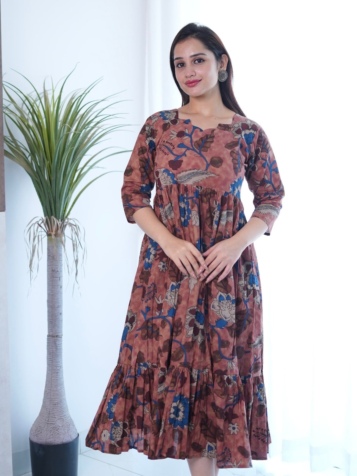 SC109 – kalamkari Printed Cotton Frock