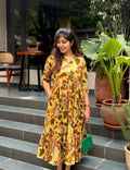 SC110 – Yellow Kalamkari Printed Cotton Frock