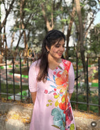 SC305 – Pink floral Linen frock