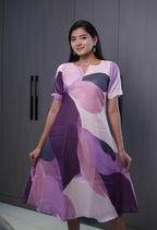 SC308- Abstract printed linen frock