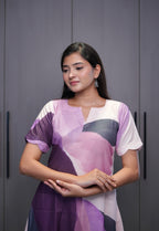 SC308- Abstract printed linen frock