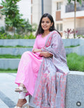 SC409- Pink frock Set with Dupatta