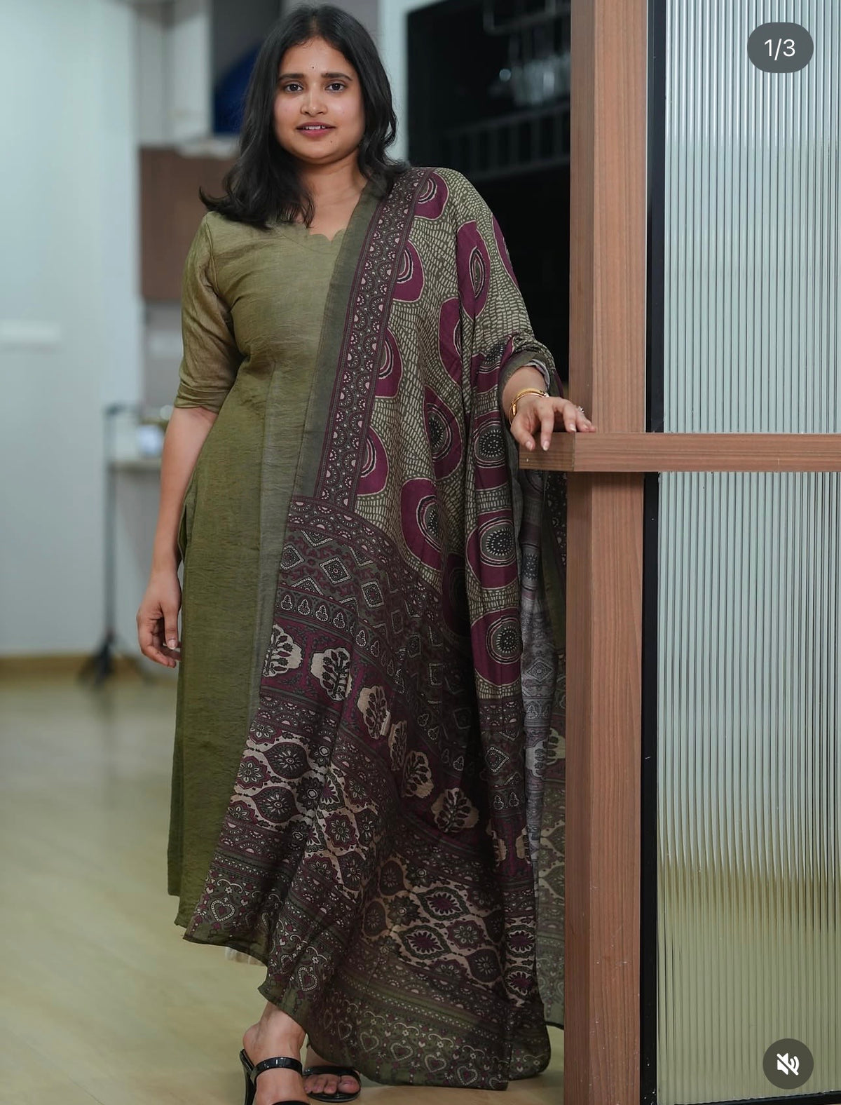 SC403-Green Mogra chanderi Set