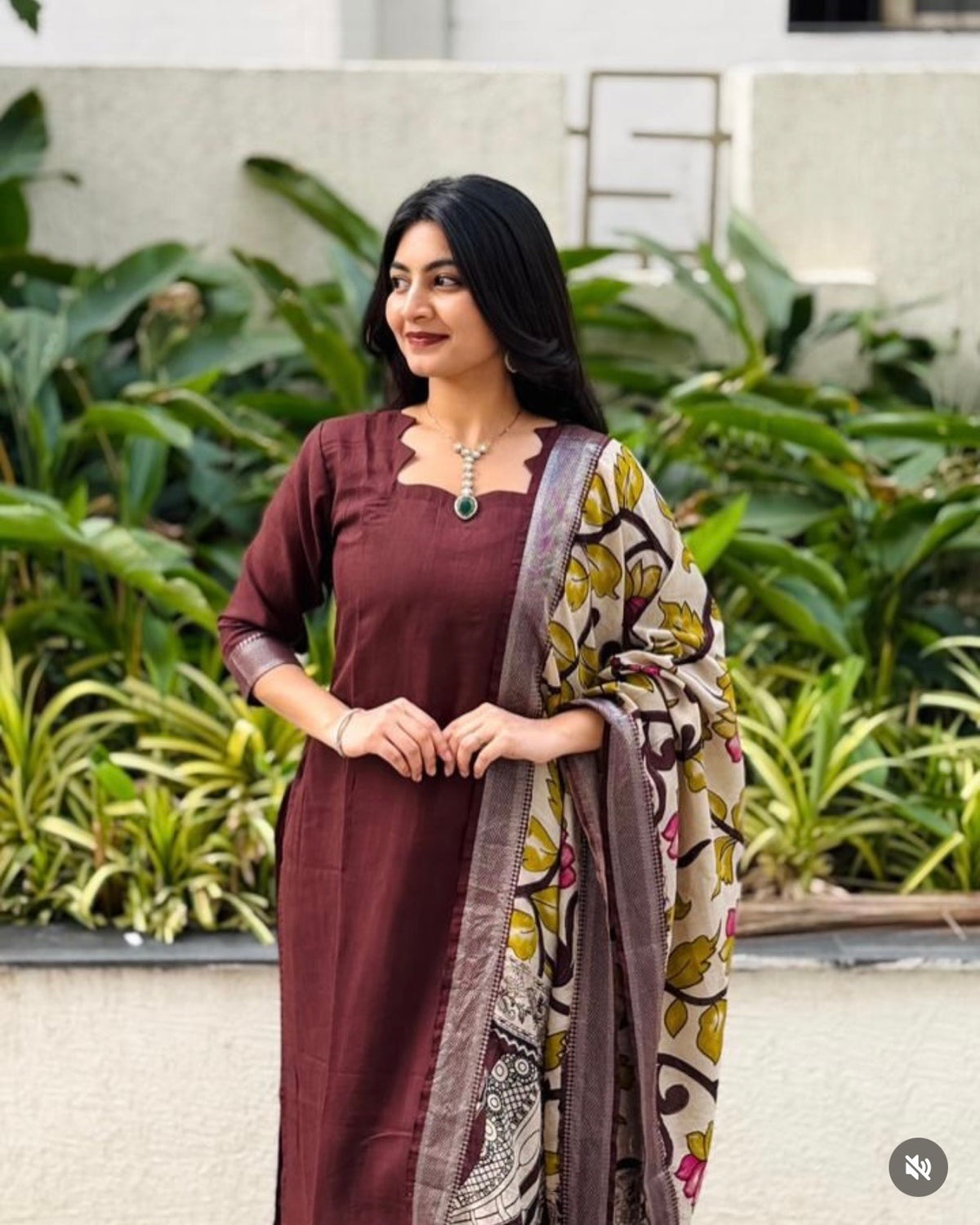 SC406 – Brown Kalamkari  Cotton Set