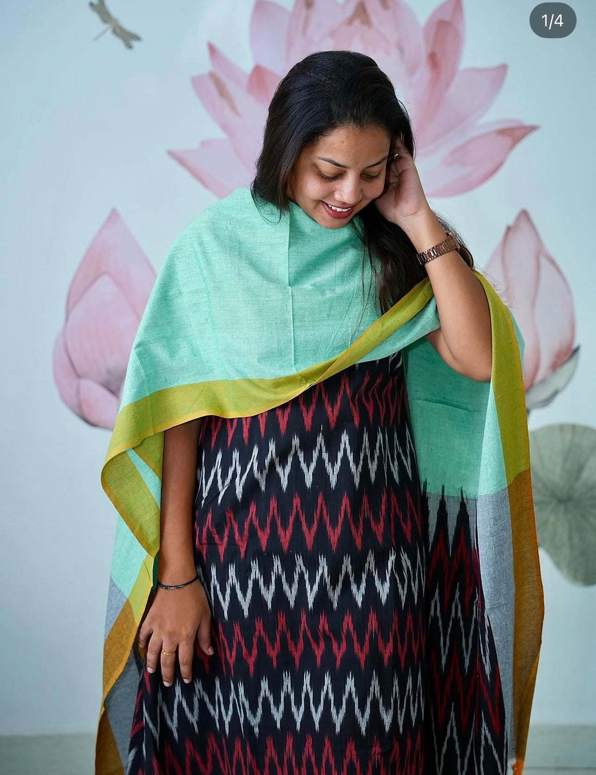 SC405 – Black Ikkat Handloom Cotton Set