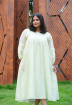 SC319- Pistachio Dream Puff Sleeve Frock