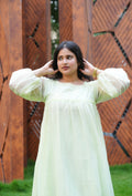SC319- Pistachio Dream Puff Sleeve Frock