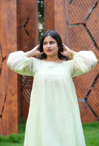 SC319- Pistachio Dream Puff Sleeve Frock