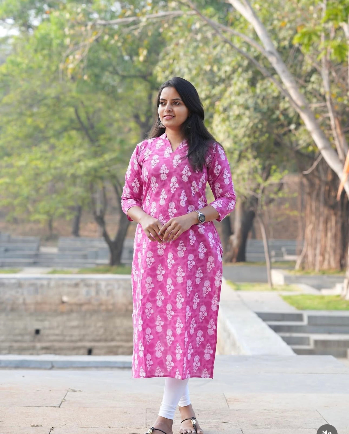 SC501 – Pink cotton Kurti