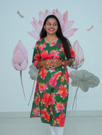 SC506 – Green Floral Cotton Kurti