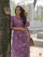 SC203 – Brown Printed Linen Dress