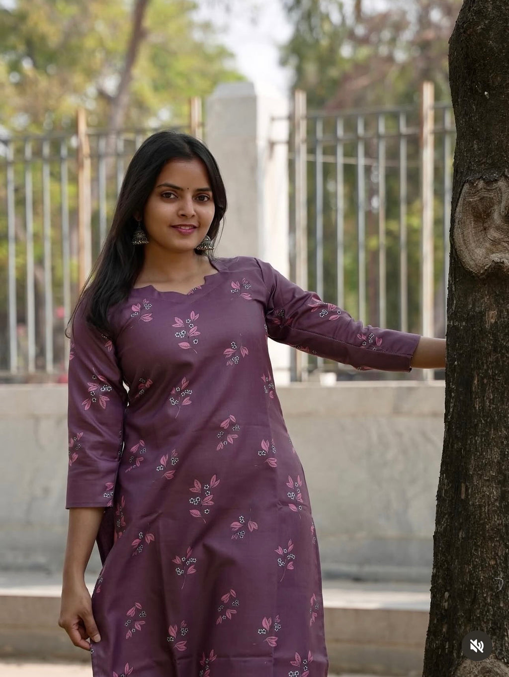 SC203 – Brown Printed Linen Dress