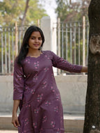 SC203 – Brown Printed Linen Dress
