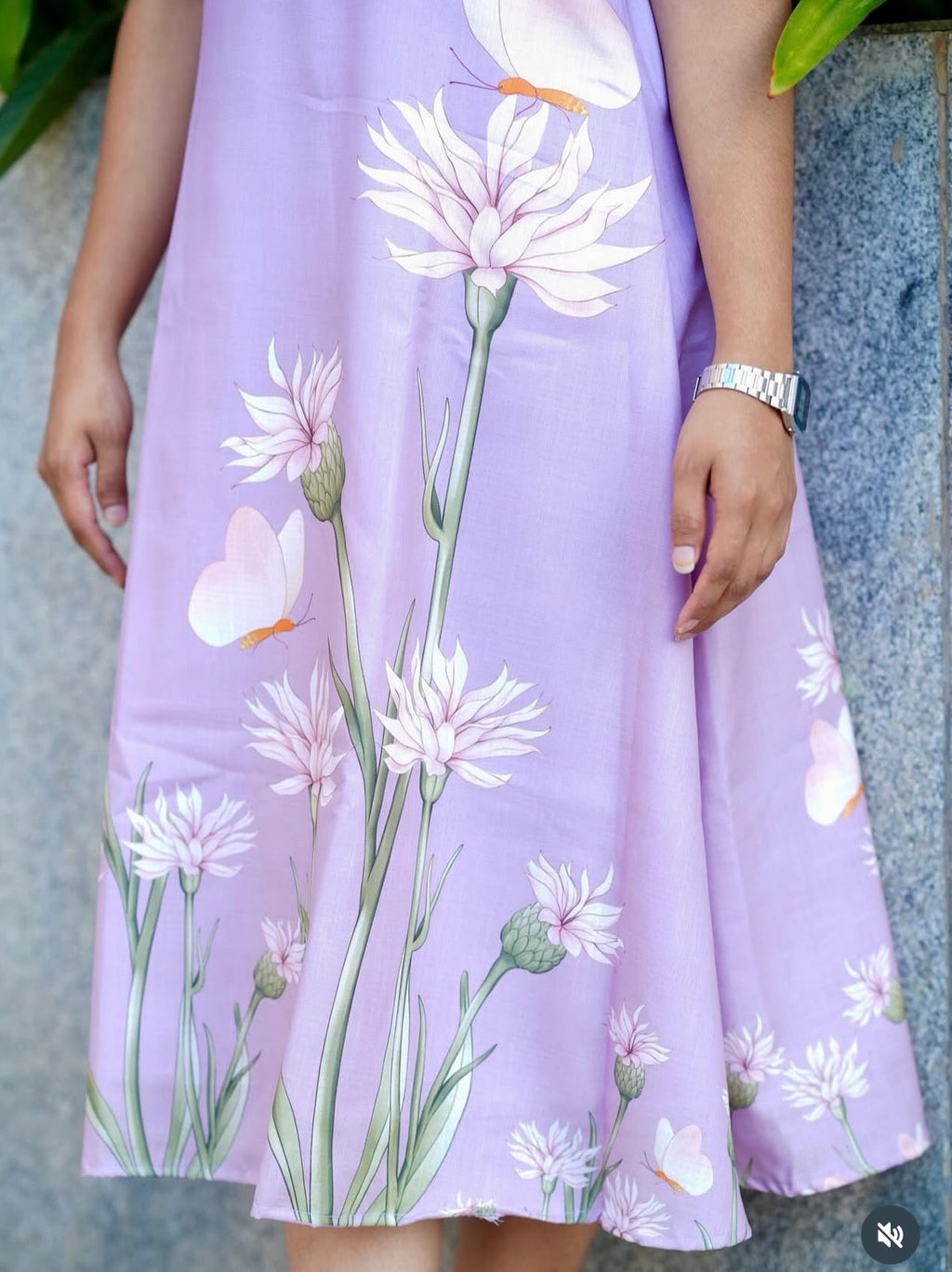 SC111 – Lavender Floral Lenin Dress