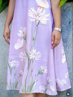 SC111 – Lavender Floral Lenin Dress