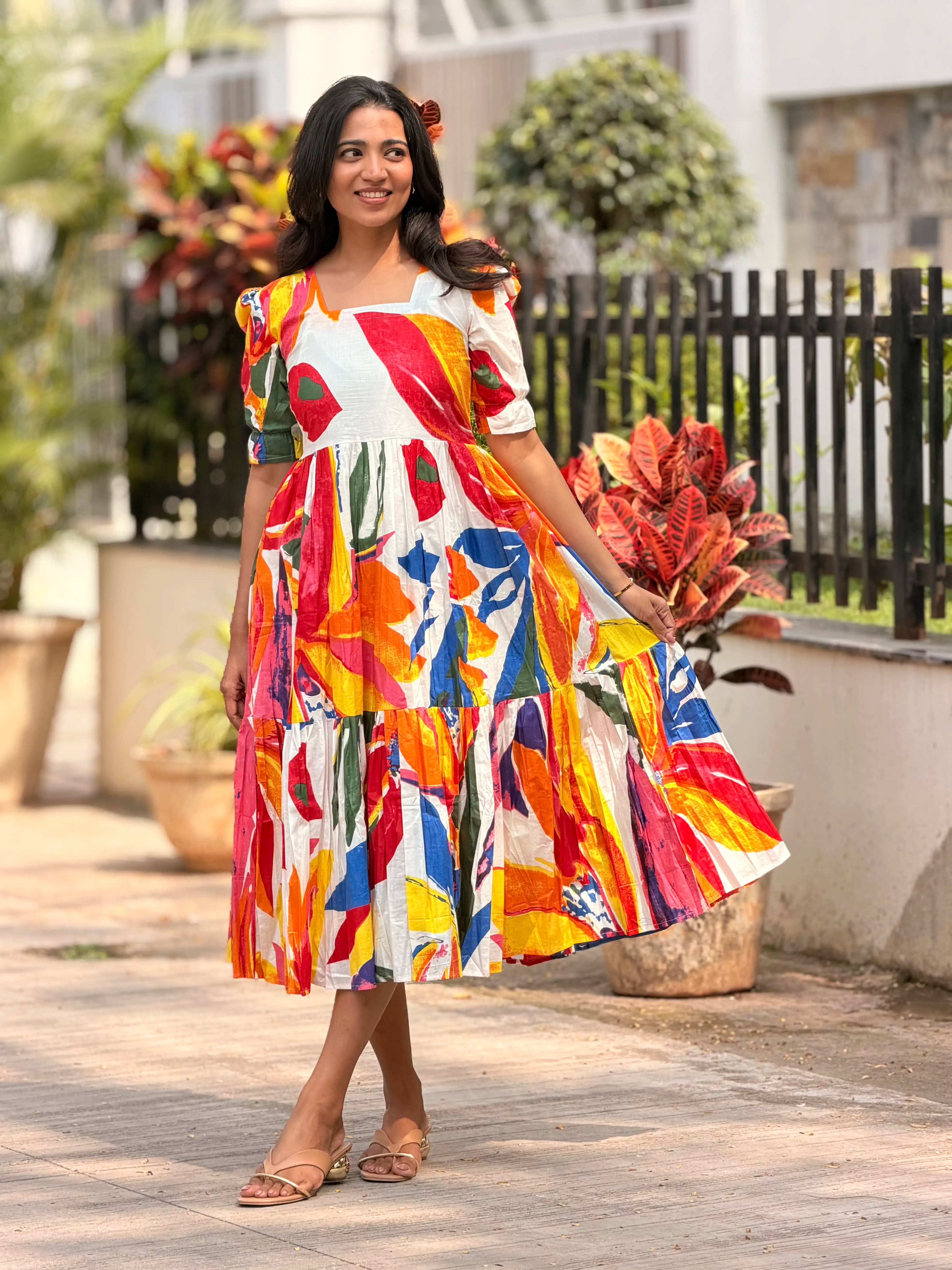SC224 – Multicolor Printed Cotton Frock
