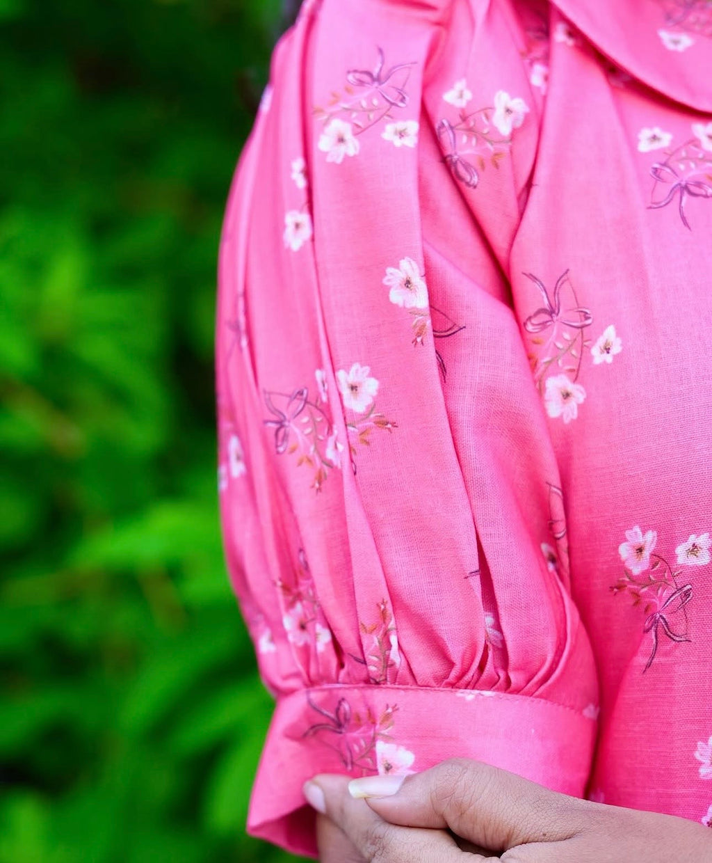 SC211– Coral Pink Printed Casual Kurti
