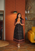 SC103- Black Printed Cotton Casual Frock