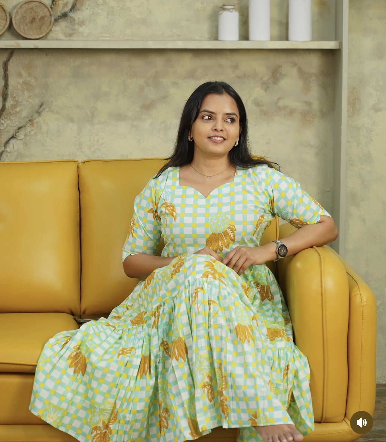 SC106- Checked floral Cotton Frock
