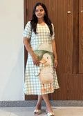 SC111 – Mint Green Checked Linen Dress