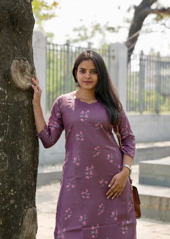 SC203 – Brown Printed Linen Dress