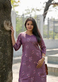 SC113 – Maroon Printed Linen Dress