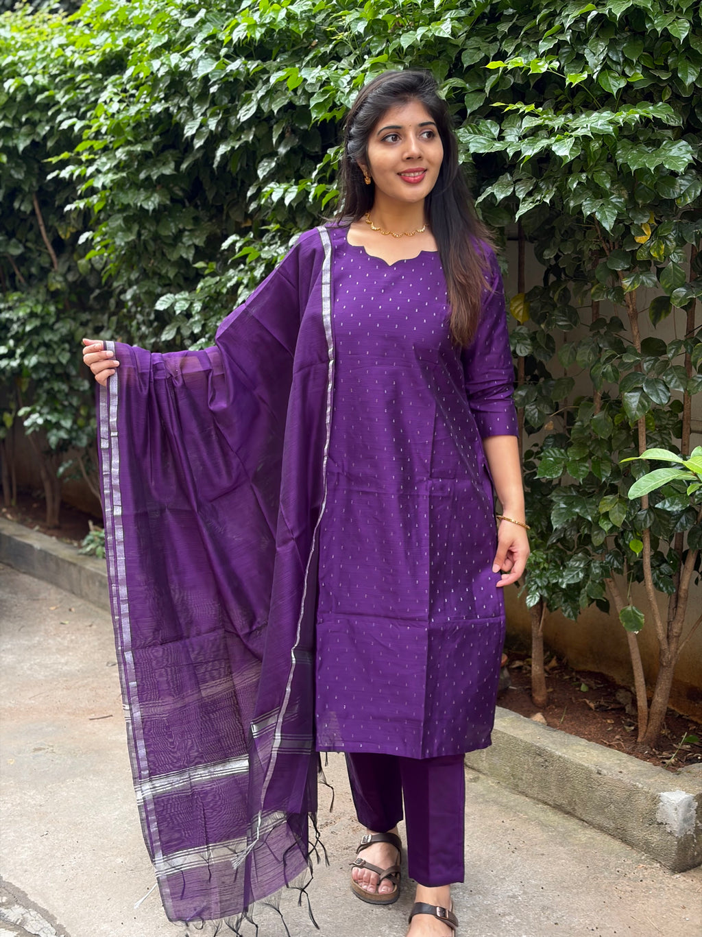 SC413- Purple Set with Dupatta