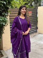 SC413- Purple Set with Dupatta
