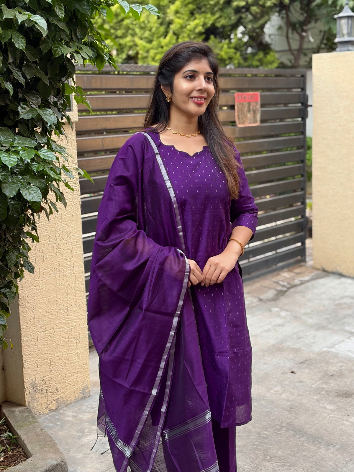 SC413- Purple Set with Dupatta