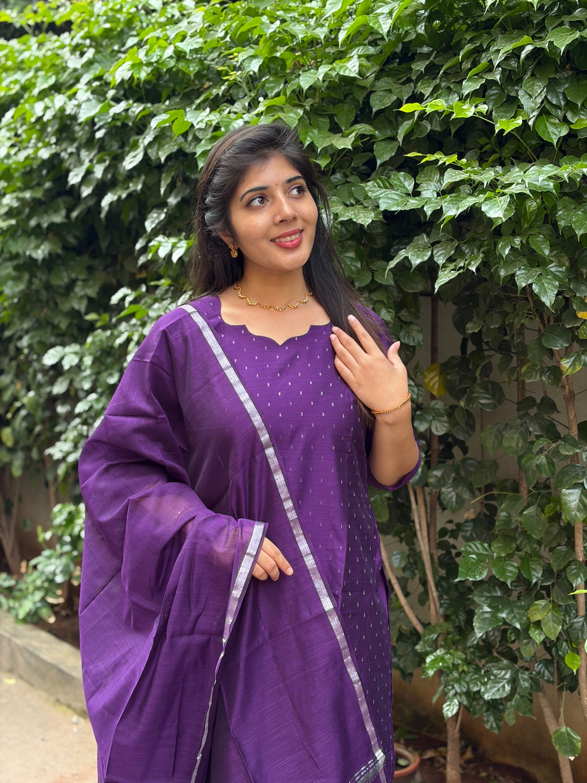 SC413- Purple Set with Dupatta